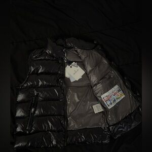 (Sold) Moncler Vest Black Gloss Size 3 Large NWT, Perfect Gift,